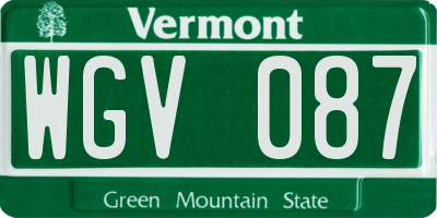 VT license plate WGV087