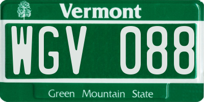 VT license plate WGV088