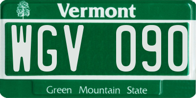 VT license plate WGV090
