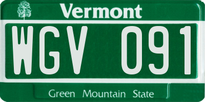 VT license plate WGV091