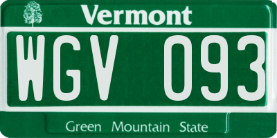 VT license plate WGV093