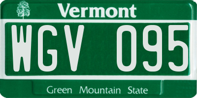 VT license plate WGV095