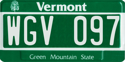 VT license plate WGV097