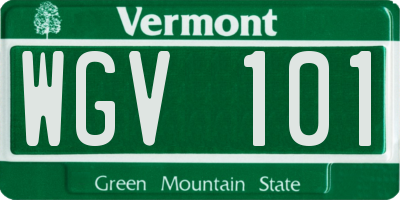 VT license plate WGV101