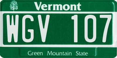 VT license plate WGV107