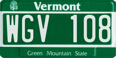 VT license plate WGV108