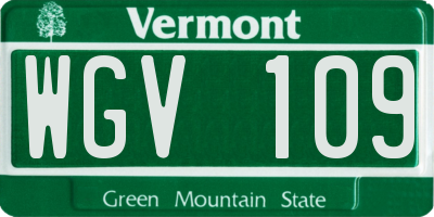 VT license plate WGV109