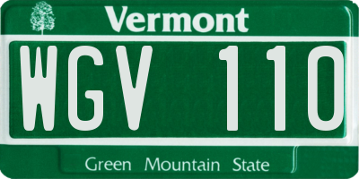 VT license plate WGV110