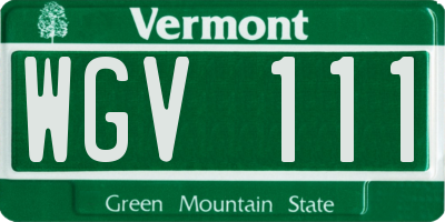 VT license plate WGV111