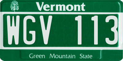VT license plate WGV113