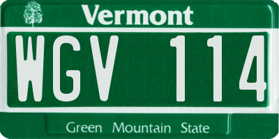 VT license plate WGV114