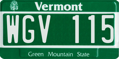 VT license plate WGV115