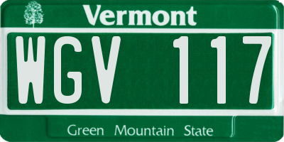 VT license plate WGV117
