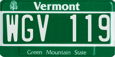 VT license plate WGV119