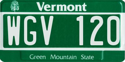 VT license plate WGV120