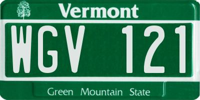 VT license plate WGV121