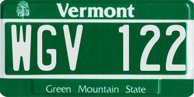 VT license plate WGV122