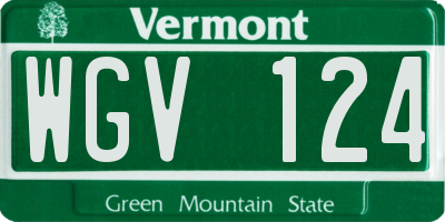 VT license plate WGV124