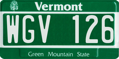 VT license plate WGV126