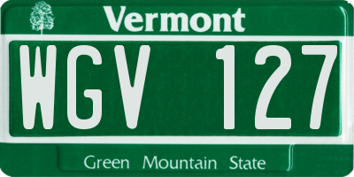 VT license plate WGV127