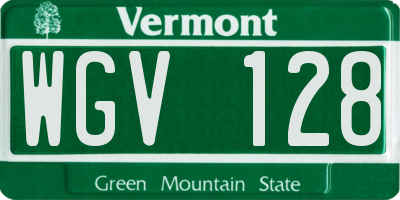 VT license plate WGV128