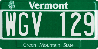 VT license plate WGV129