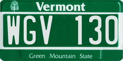 VT license plate WGV130