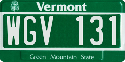 VT license plate WGV131