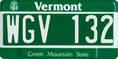 VT license plate WGV132