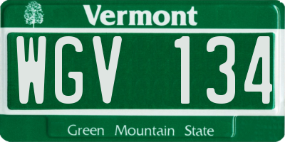 VT license plate WGV134