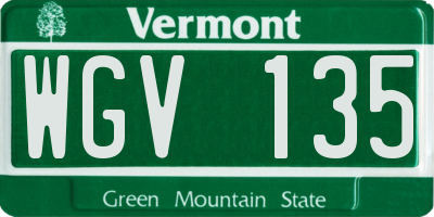 VT license plate WGV135