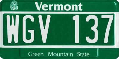 VT license plate WGV137