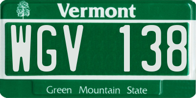 VT license plate WGV138