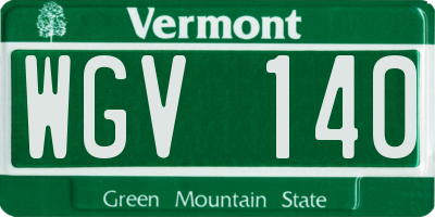 VT license plate WGV140