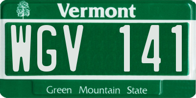 VT license plate WGV141