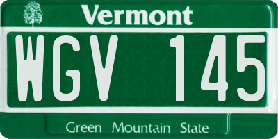 VT license plate WGV145