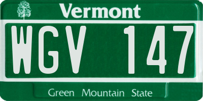 VT license plate WGV147