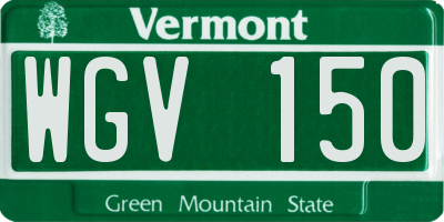 VT license plate WGV150