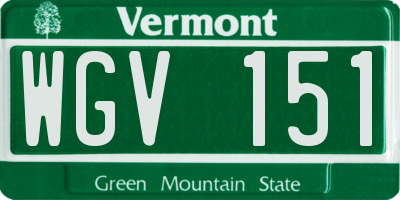 VT license plate WGV151