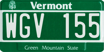 VT license plate WGV155
