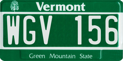 VT license plate WGV156
