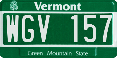 VT license plate WGV157