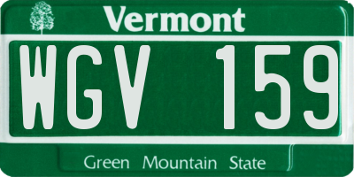 VT license plate WGV159