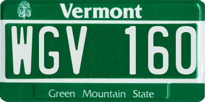 VT license plate WGV160