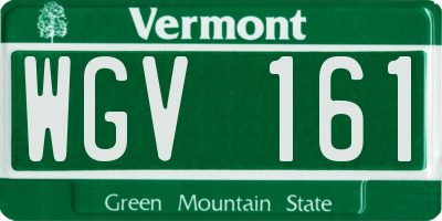 VT license plate WGV161