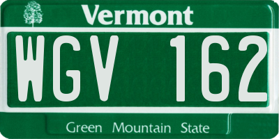 VT license plate WGV162
