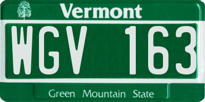 VT license plate WGV163