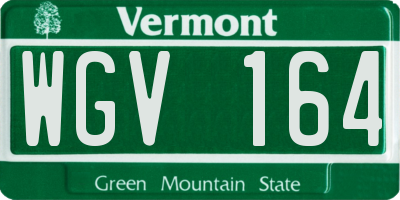 VT license plate WGV164