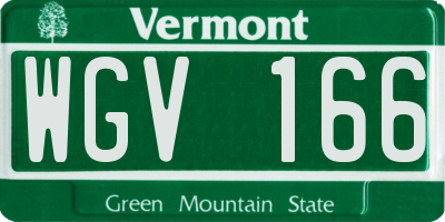 VT license plate WGV166