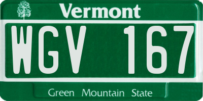 VT license plate WGV167
